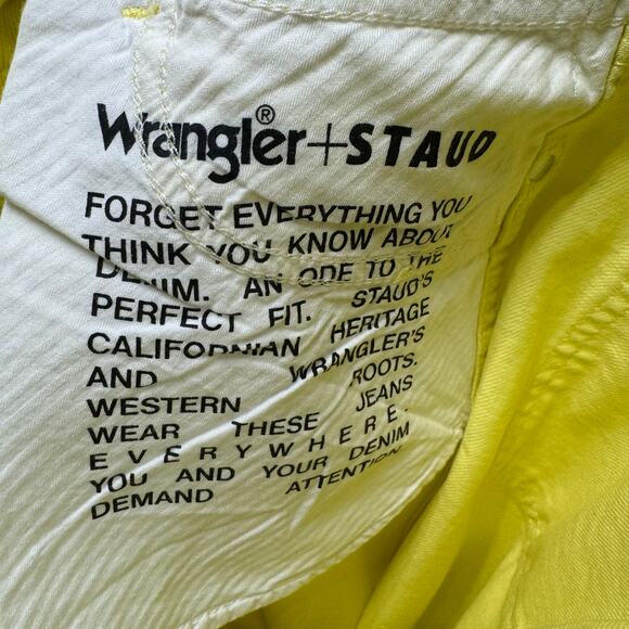 Staud + Wrangler The Loose Jean Mid Ultra Relaxed Fit Yellow Women's 30x32 New - Picture 14 of 14